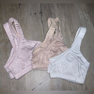 (Bin 5) Carole Martin, Bundle of 3 Bralettes Front Clasp, Size 32